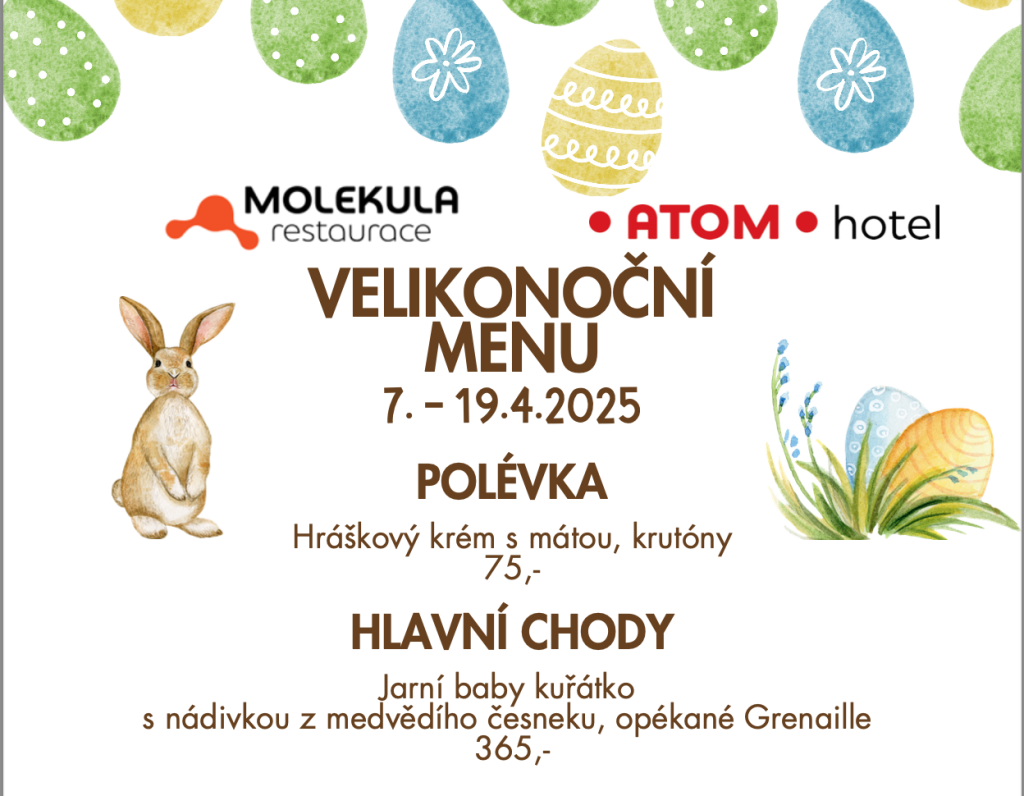 Velikonoční menu & provozní doba restaurace