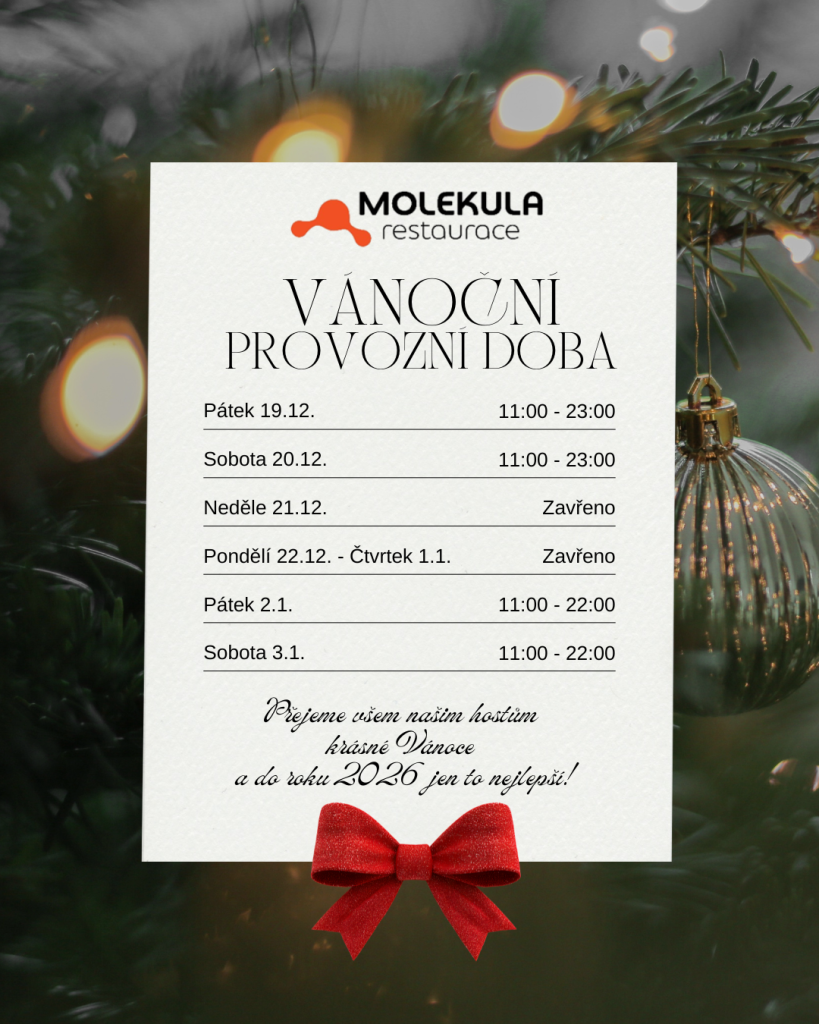 Vánoční provozní doba restaurace Molekula